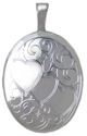 L6513 three hearts with scrolls 13 oval locket