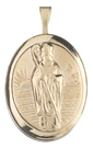 gold st patrick oval locket