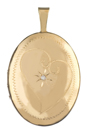 Heart with diamond oval locket