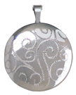sterling scroll 16mm round locket
