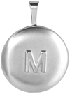 L541 embossed initial 16mm round locket