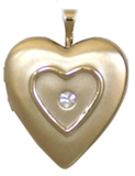 gold raised heart locket
