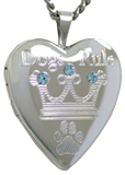 L5079 sterling dogs rule pet heart locket