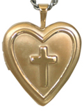 gold embossed cross locket