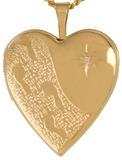 L5124D Footprints heart locket