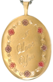 L8024 I Love You oval locket