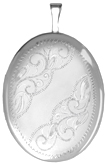 L8045 scrolled fancy large oval locket