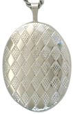 sterling 20 oval diamond pattern locket