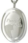 L8023 Sterling oval cat locket
