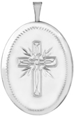 L8054 cross oval locket
