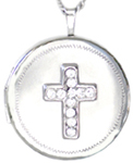 sterling 22mm round locket with stones