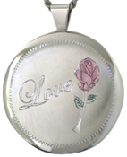 sterling 30 round locket with love