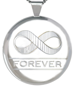 L2019 large round locket with infinity symbol