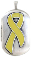 L1206 yellow ribbon dog tag locket