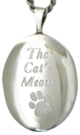 L-7010 sterling oval cat locket