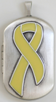 C1206 Yellow Ribbon Military Dog Tag Locket