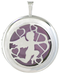 L1083 Cherub round locket