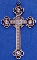 C364 embossed rose large cross