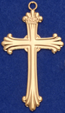 C270 fancy gold cross necklace